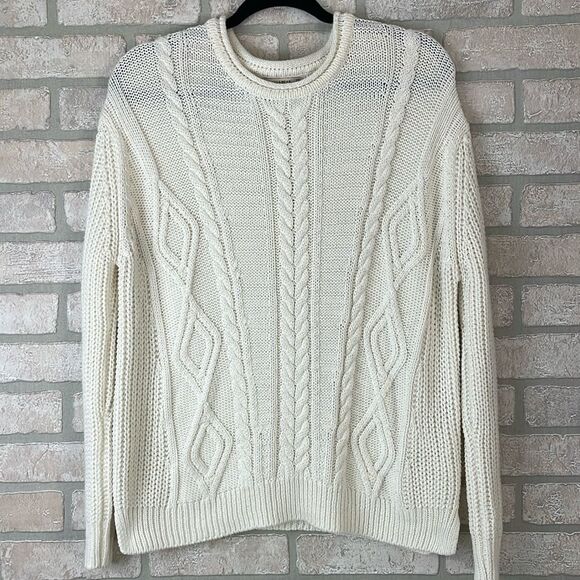 Pull & Bear Cozy off-White Cable Knit Sweater size M - Picture 1 of 4